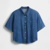 Ultramjuk oversized camp-skjorta i denim
