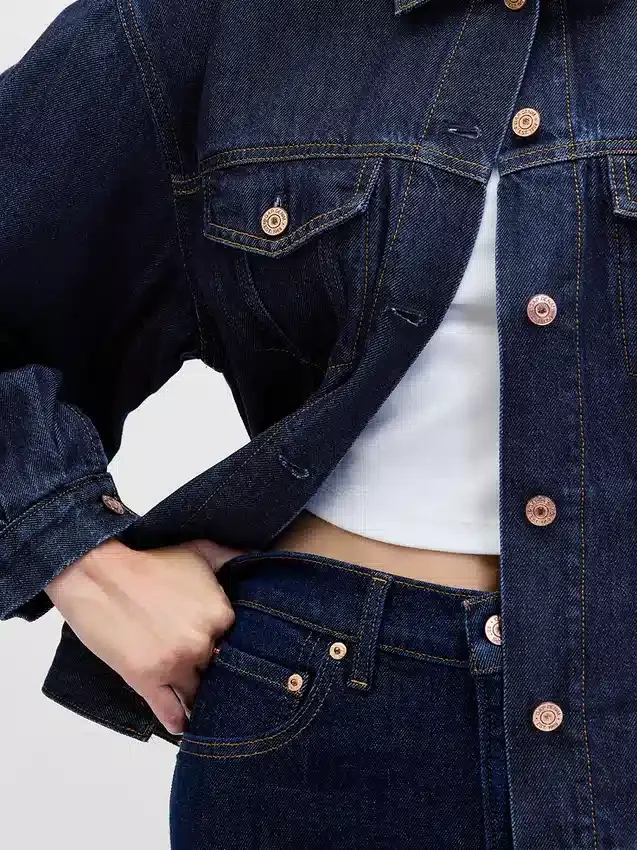 Ultramjuk, oversized ikonisk denimjacka med ballongärmar