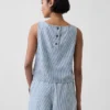Ultramjuk, randig crop-top i denim