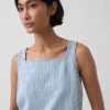 Ultramjuk, randig crop-top i denim