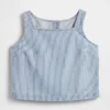 Ultramjuk, randig crop-top i denim