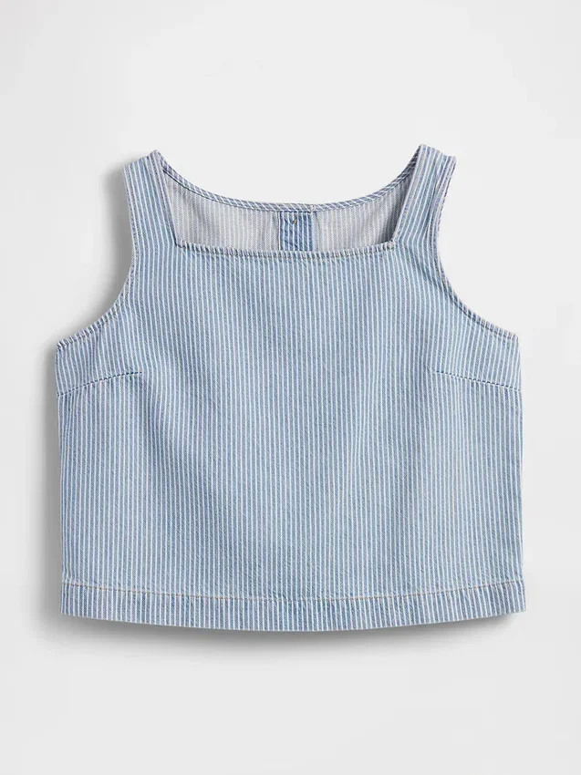 Ultramjuk, randig crop-top i denim