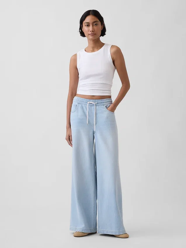Ultramjuka, avslappnade baggy-Jeans med medelhög midja