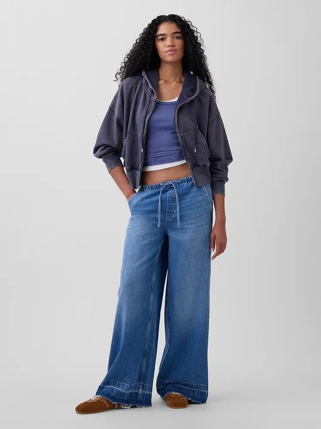 Ultramjuka, avslappnade baggy-Jeans med medelhög midja