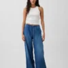 Ultramjuka, avslappnade baggy-Jeans med medelhög midja