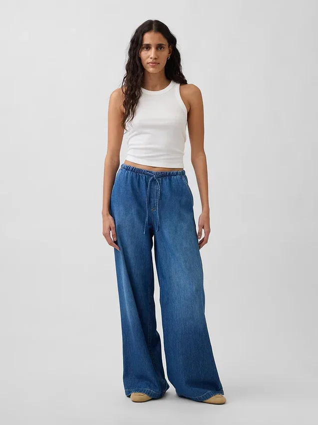 Ultramjuka, avslappnade baggy-Jeans med medelhög midja