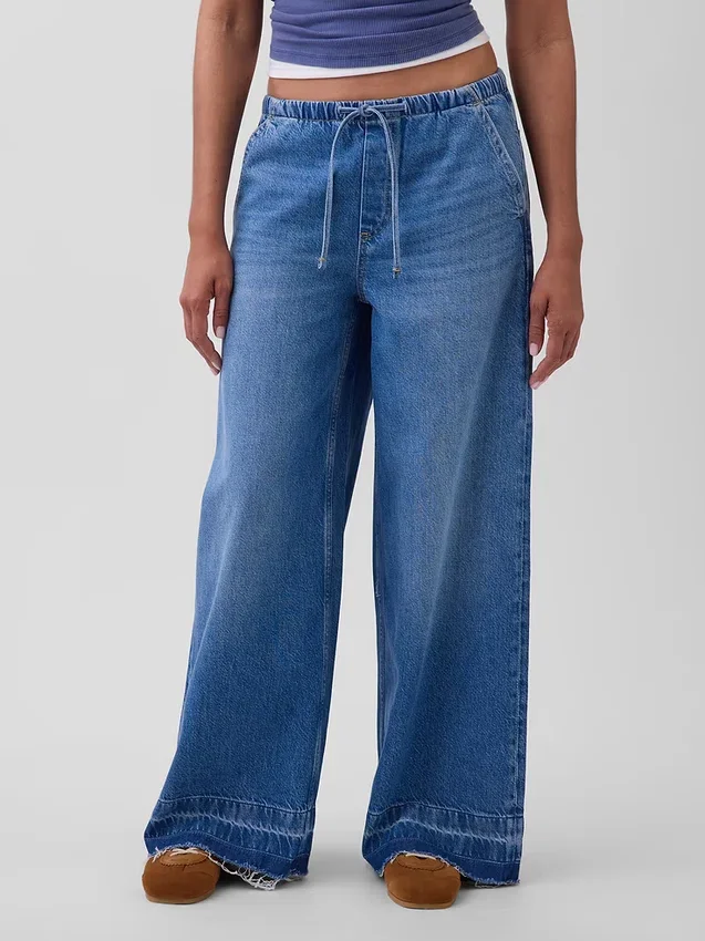 Ultramjuka, avslappnade baggy-Jeans med medelhög midja