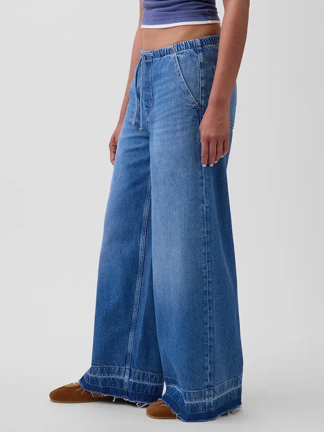 Ultramjuka, avslappnade baggy-Jeans med medelhög midja