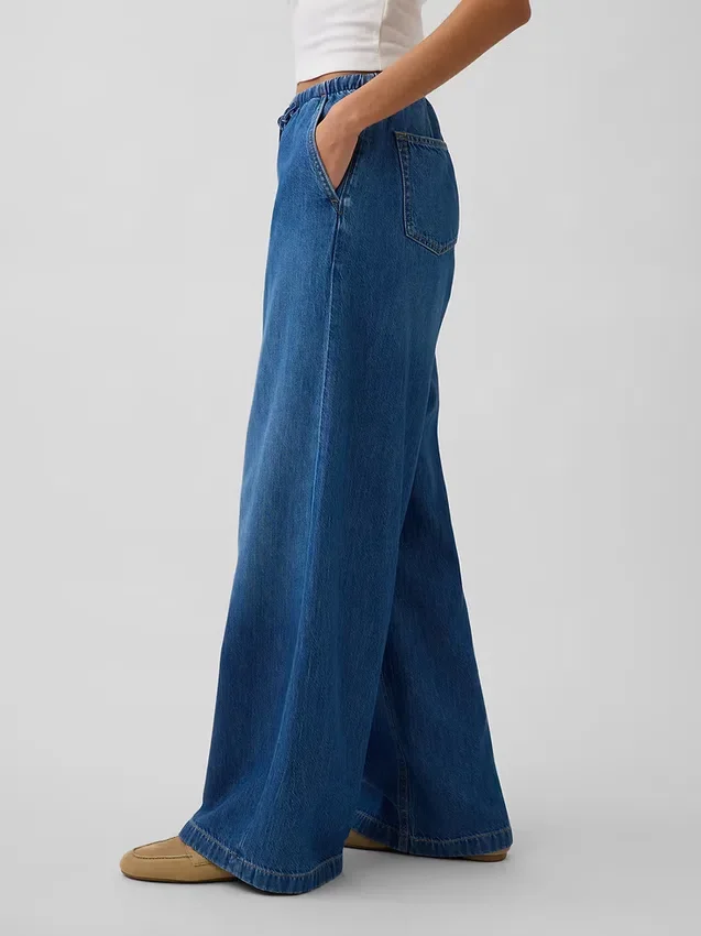 Ultramjuka, avslappnade baggy-Jeans med medelhög midja