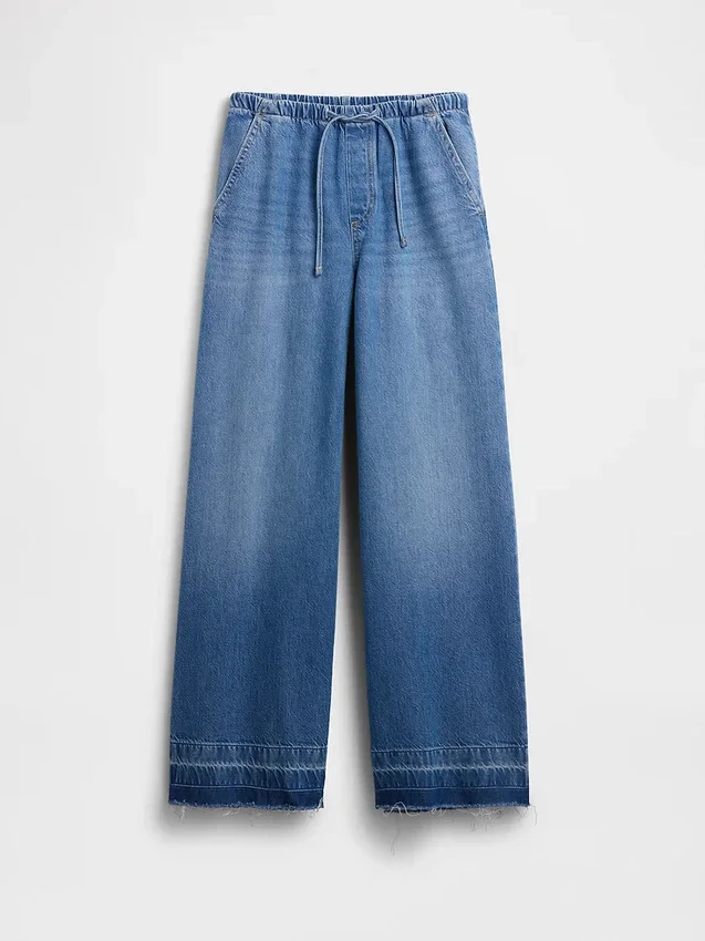 Ultramjuka, avslappnade baggy-Jeans med medelhög midja