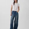 Ultramjuka, baggy Jeans med nitar och medellåg midja