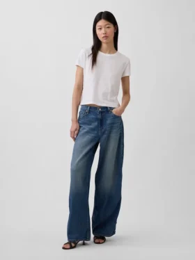 Ultramjuka, baggy Jeans med nitar och medellåg midja