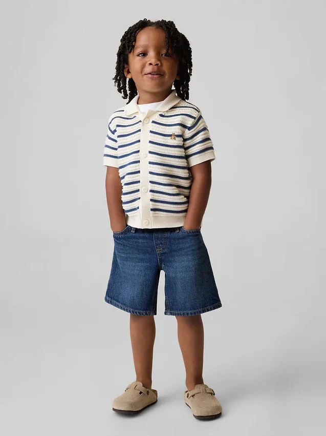 Ultramjuka baggy-shorts i denim för Baby & Småbarn
