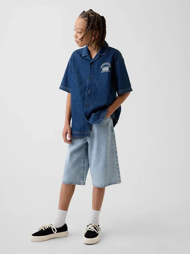 Ultramjuka baggy-shorts i denim för barn