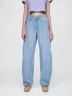 Ultramjuka Barrel-Jeans med hög midja