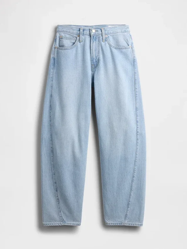 Ultramjuka Barrel-Jeans med hög midja