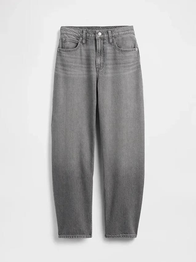 Ultramjuka Barrel-Jeans med hög midja