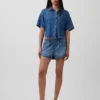 Ultramjuka denimshorts med medelhög midja och dolfinfåll