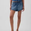 Ultramjuka denimshorts med medelhög midja och dolfinfåll