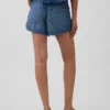 Ultramjuka denimshorts med medelhög midja och dolfinfåll