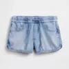 Ultramjuka denimshorts med medelhög midja och dolfinfåll