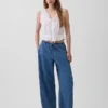 Ultramjuka Easy Barrel-Jeans med medelhög midja