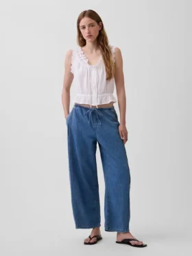 Ultramjuka Easy Barrel-Jeans med medelhög midja