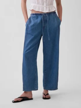 Ultramjuka Easy Barrel-Jeans med medelhög midja