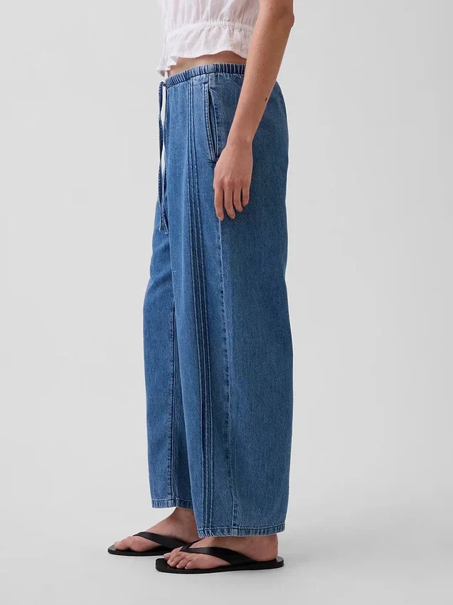 Ultramjuka Easy Barrel-Jeans med medelhög midja
