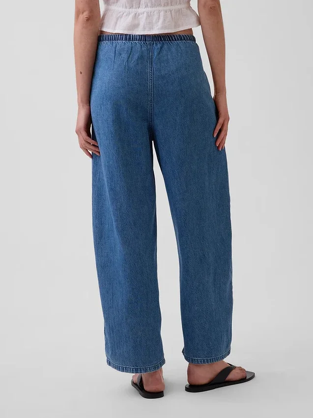 Ultramjuka Easy Barrel-Jeans med medelhög midja