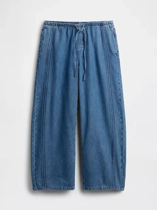 Ultramjuka Easy Barrel-Jeans med medelhög midja