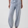 Ultramjuka joggingsbyxor i denim med vid ben