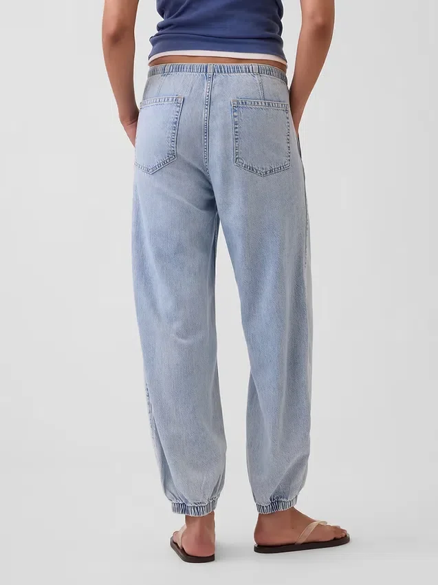 Ultramjuka joggingsbyxor i denim med vid ben