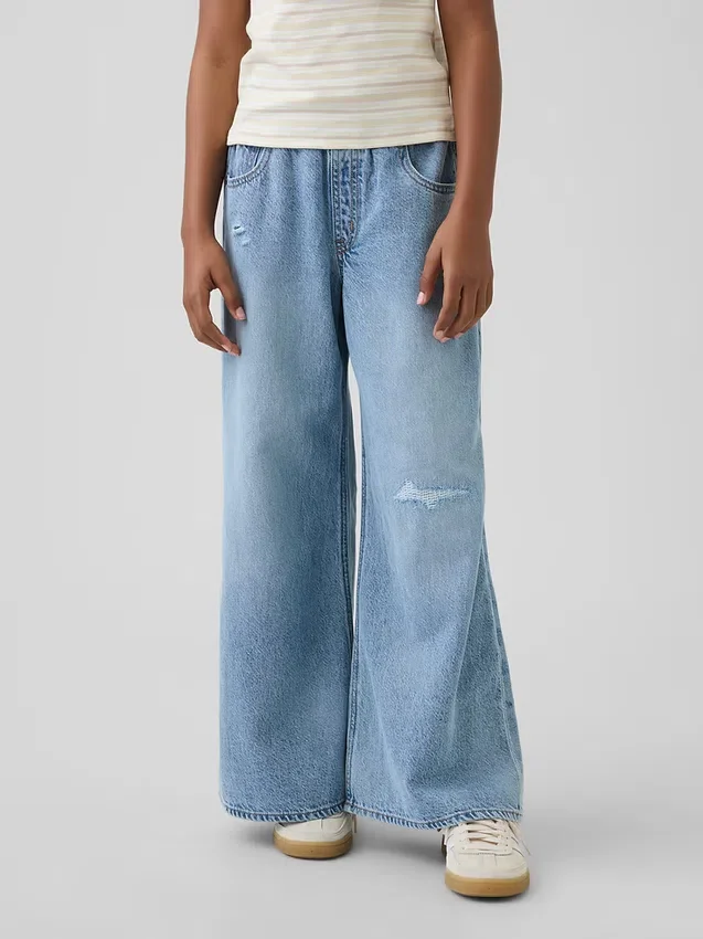 Ultramjuka, lågmidjade baggy-Jeans för barn