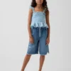 Ultramjuka, långa jeansshorts med låg midja för barn
