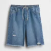 Ultramjuka, långa jeansshorts med låg midja för barn