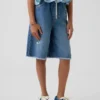 Ultramjuka, långa jeansshorts med låg midja för barn