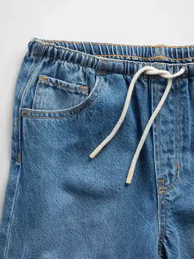 Ultramjuka, långa jeansshorts med låg midja för barn