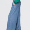 Ultramjuka, plisserade, avslappnade baggy-Jeans med medelhög midja