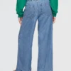 Ultramjuka, plisserade, avslappnade baggy-Jeans med medelhög midja