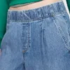 Ultramjuka, plisserade, avslappnade baggy-Jeans med medelhög midja