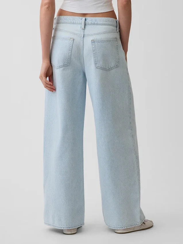 Ultramjuka, plisserade baggy-Jeans med medelhög midja