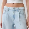 Ultramjuka, plisserade baggy-Jeans med medelhög midja