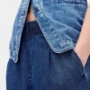 Ultramjuka, plisserade baggy-Jeans med medelhög midja