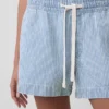Ultramjuka, randiga Easy-Shorts i denim