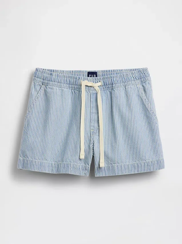 Ultramjuka, randiga Easy-Shorts i denim