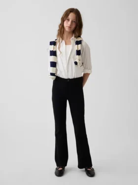 Uniformsbyxor i ponte med vid ben för barn