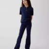 Uniformsbyxor i ponte med vid ben för barn