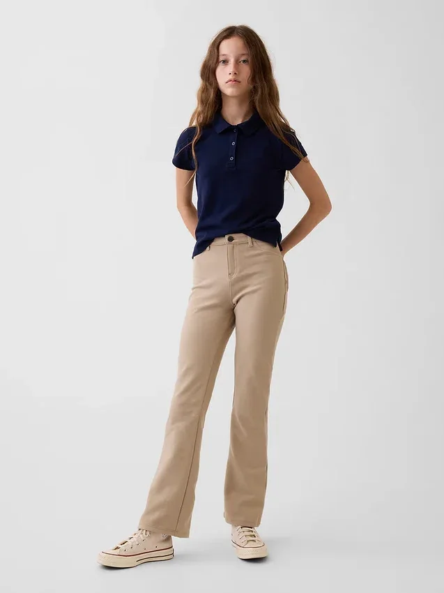 Uniformsbyxor i ponte med vid ben för barn