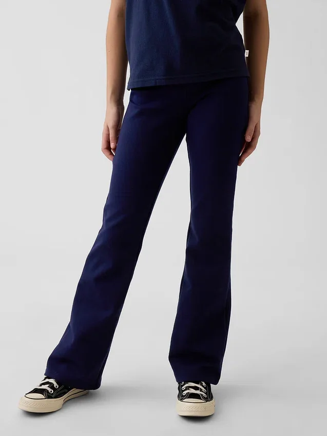 Uniformsbyxor i ponte med vid ben för barn